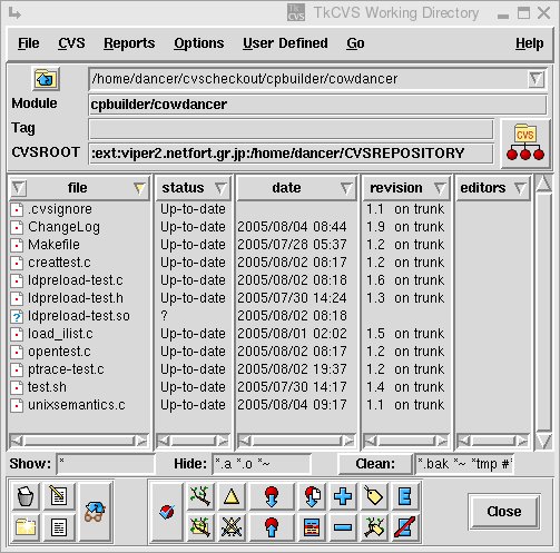 TkCVS screenshot