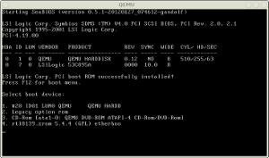 Debian GNU/Linux Squueze の kvm でscsiブート
